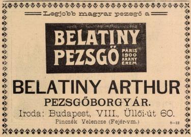 Belatiny pezsgő újsághirdetés