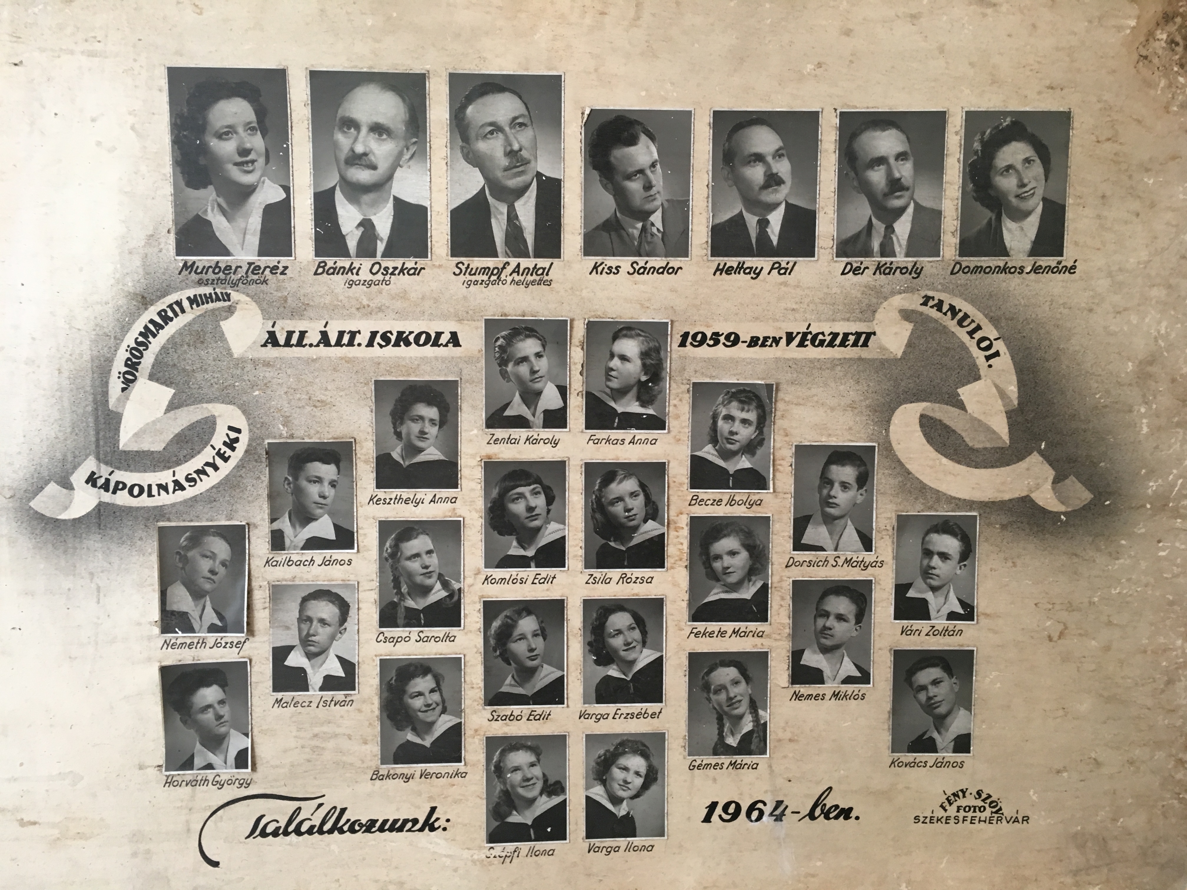 Kápolnásnyéki általános iskolai tabló 1959