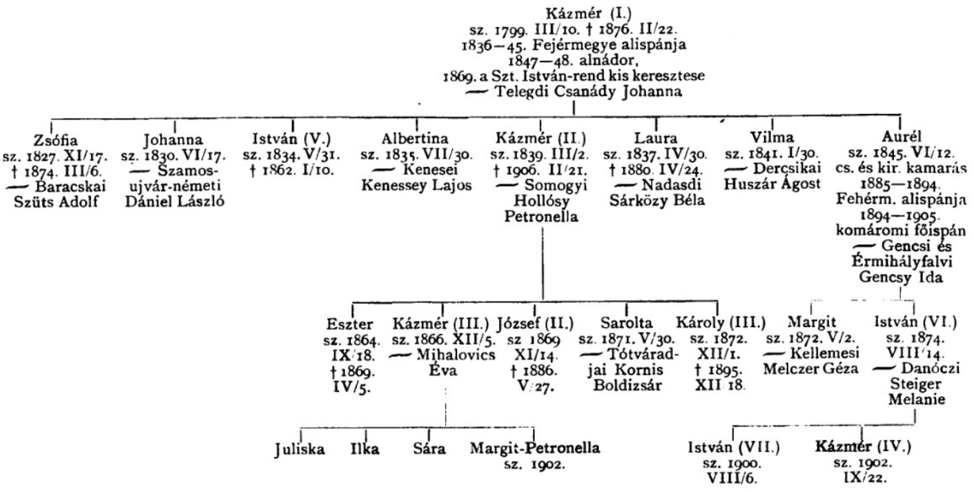 Sárközy családfa részlet
