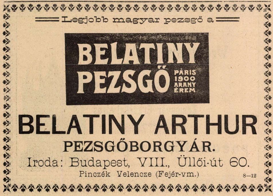Belatiny pezsgő újsághirdetés