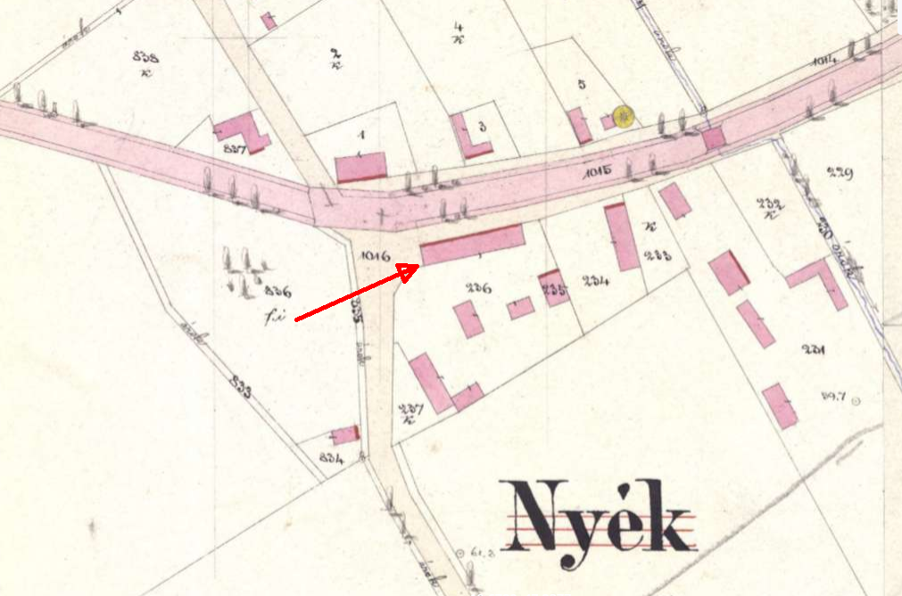 Kataszteri térkép 1884-ből, Kápolnásnyék, Nagyvendéglő, Szénásy Mihály
