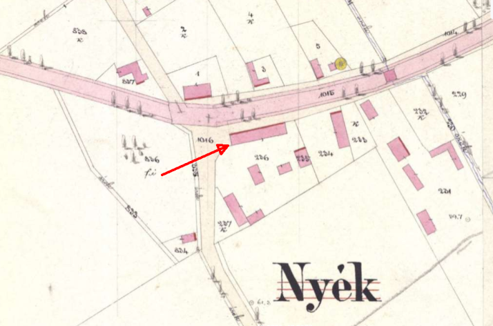 Kataszteri tékép 1884-ből, Kápolnásnyék, Nagyvendéglő, Szénásy Mihály